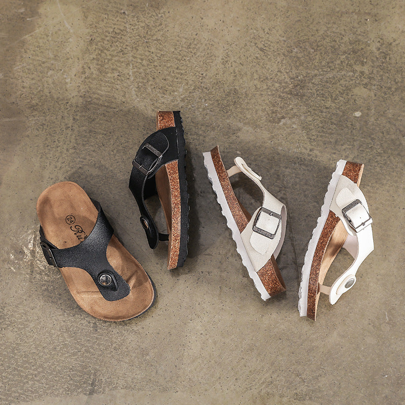 Spring And Summer Children's Cork Slippers Trendy Boys Non-Slip Boken Shoes