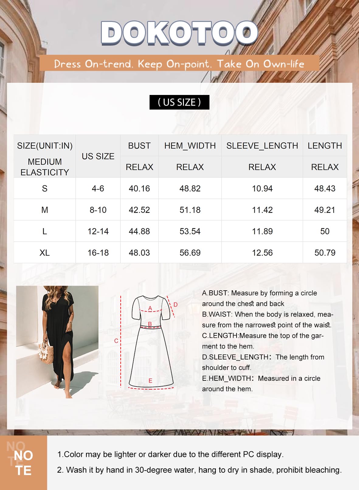 Dokotoo Womens Spring Summer Boho Hawaiian Vacation Outfits Fashion Long Dress T-Shirt Dress Short Sleeve Casual Loose Plain Maxi Beach Dresses Resort Wear Sundress with Pockets Mist Blue X-Large