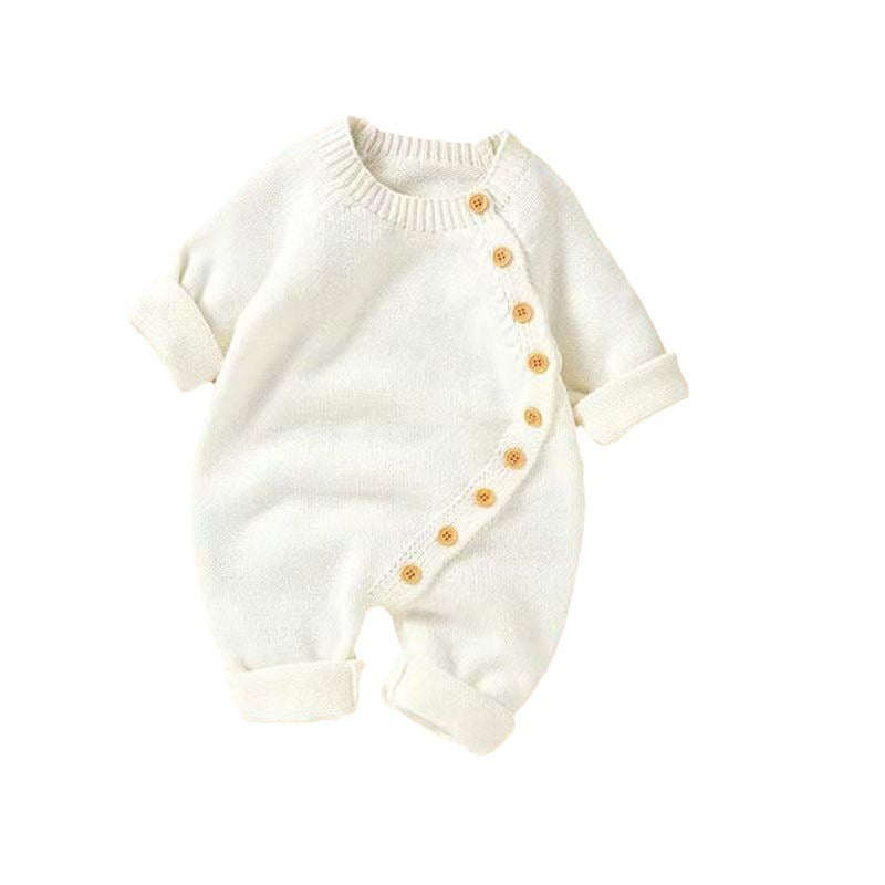 Babies' Knit Jumpsuit Male And Female Baby Sweater